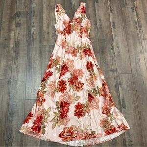 Paper Heart Sleeveless Floral Linen Blend ‎ Dress Medium M